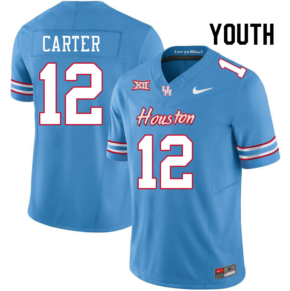 Youth #12 Ajani Carter Houston Cougars College Football Jerseys Stitched-Oilers